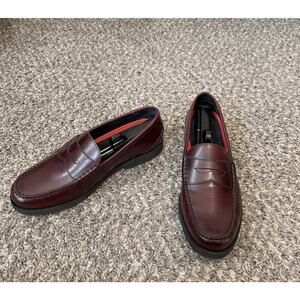 Rockport Men's Penny Loafers Shoe Burgundy Leather Size US 12 M Classic